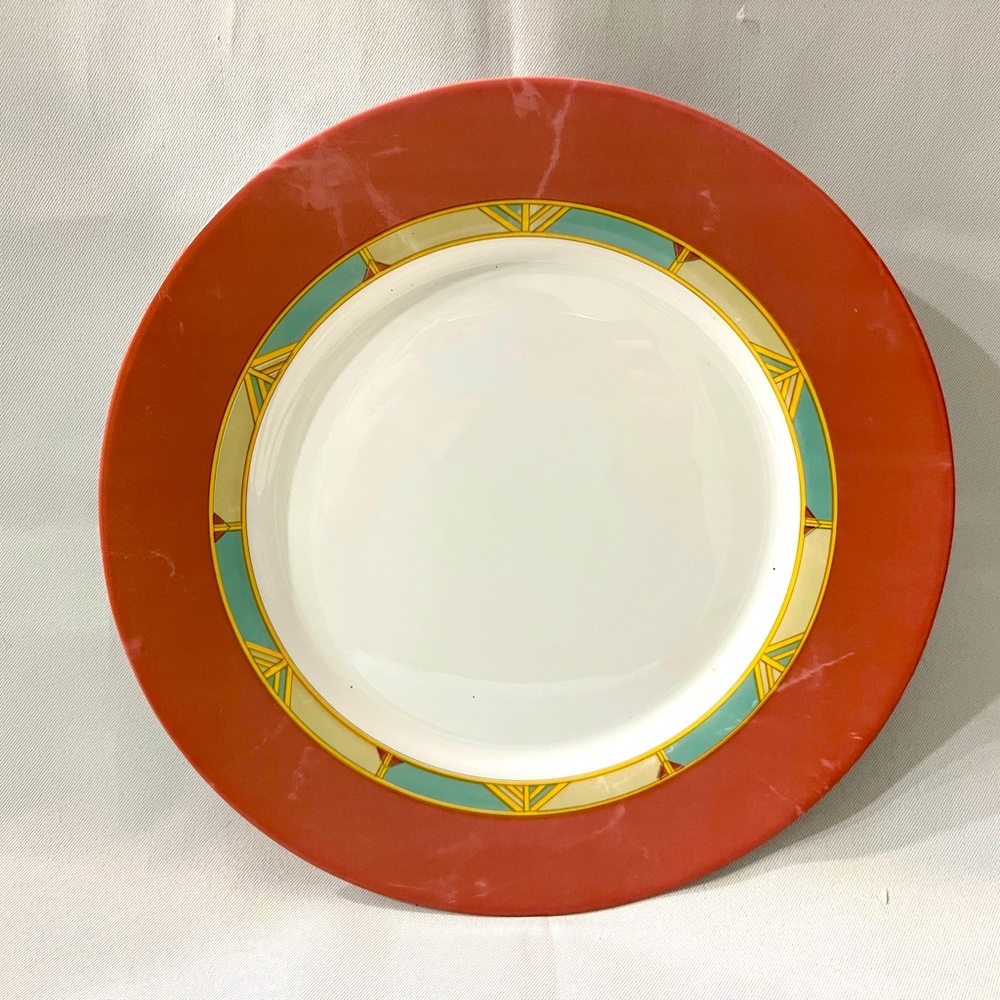 Set of 6 pc Arcopal Rim Soup Bowls 9” W x 1 1/4” H. Made in France.